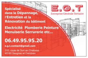 E.G.T Saugnac-et-Cambran, Dépannage plomberie, Dépannage électricité
