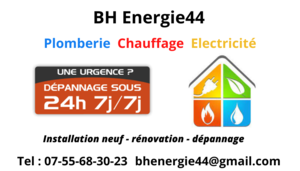 BH ENERGIE44  Saint-Nazaire, Dépannage plomberie, Débouchage d'égouts, Débouchage d'évier, Débouchage de canalisation en urgence, Débouchage de douche, Débouchage de lavabo, Débouchage de wc et toilettes, Débouchage et dégorgement toutes canalisations, Dépannage, Dépannage chauffage, Dépannage électricité