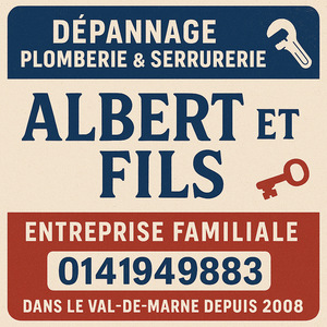 Albert et fils  Créteil, Dépannage plomberie, Débouchage d'égouts, Débouchage d'évier, Débouchage de canalisation en urgence, Débouchage de douche, Débouchage de lavabo, Débouchage de wc et toilettes, Débouchage et dégorgement toutes canalisations, Dépannage, Dépannage serrurerie, Inspection de canalisation par caméra, Remplacement de vitrine
